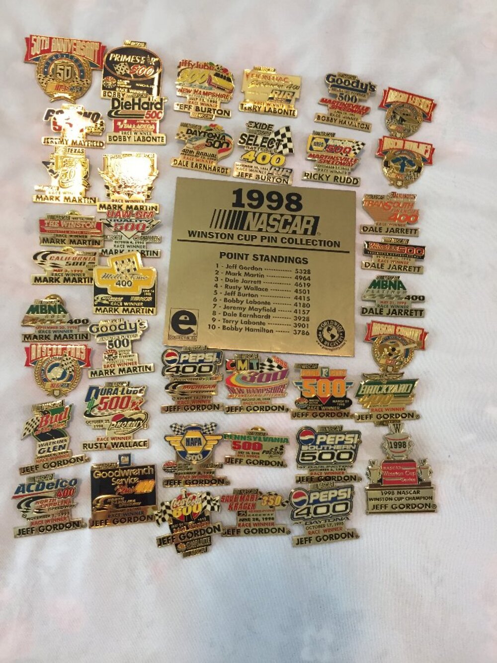 1998 Nascar Winston Cup Pin Set Collection